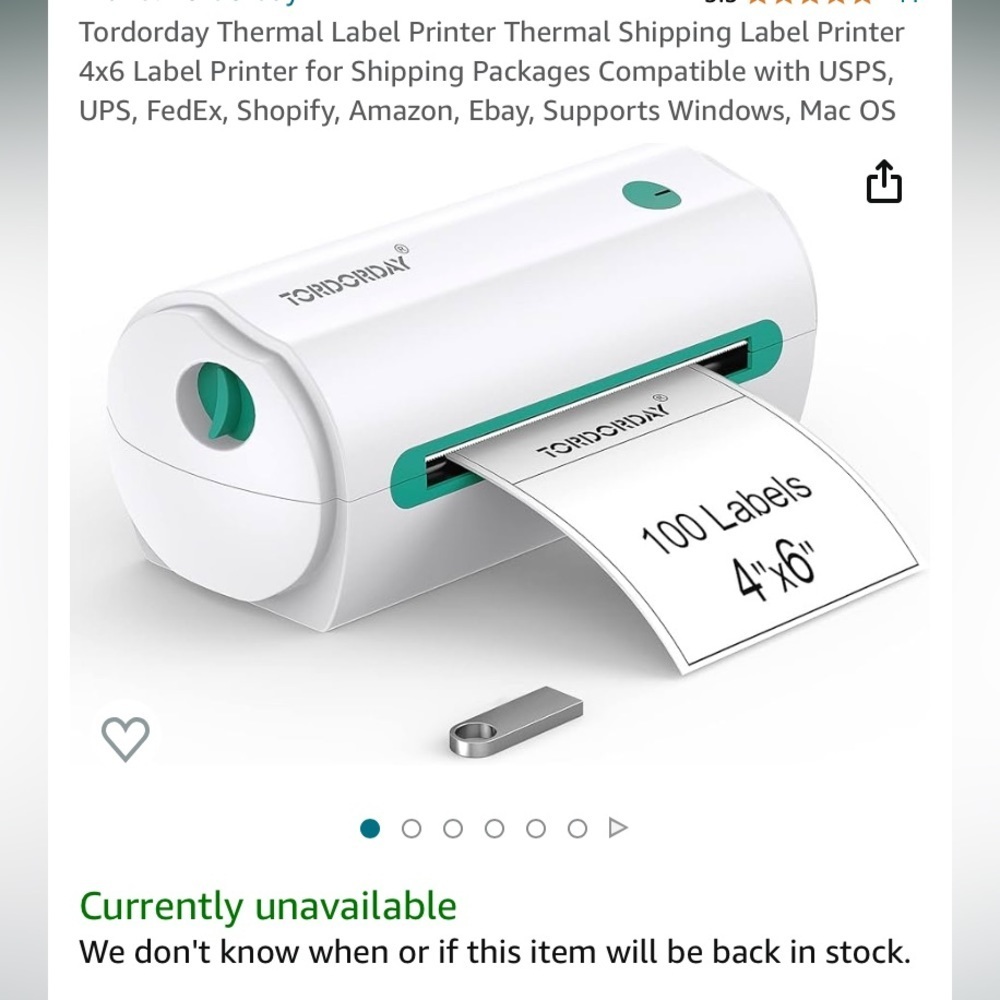 Tordorday Thermal Label printer